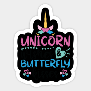 unicorn wishes butterfly kisses Sticker